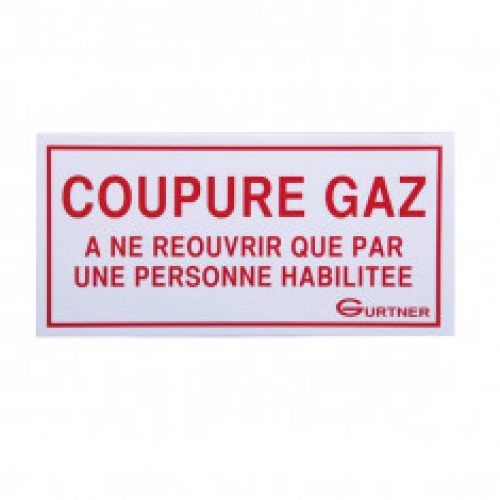 Plaque signalétique « Coupure gaz – à ne pas réouvrir » – 200×100 mm