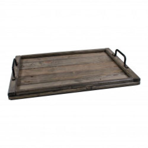 Plateau en bois de palette – Teinte noire – 50 x 35 x 3 cm