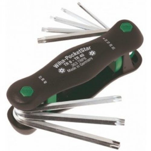 Poignée de 8 clés torx antivol percé, T9 à T40, SB 363TR P8