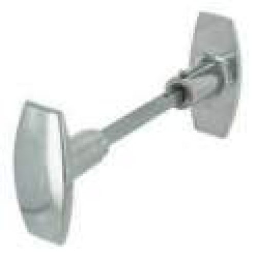 Poignée de porte bouton double aluminium poli