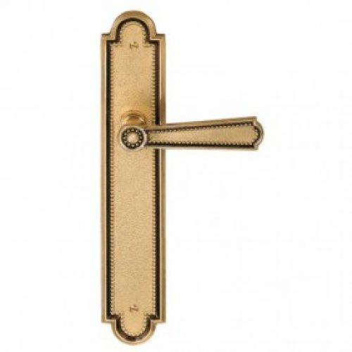 Poignée de porte perlé laiton patiné – Louis XVI