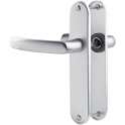 Poignée de porte sur plaque argent – Budget – Vachette