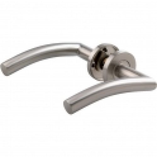 Poignée de porte sur rosace inox – Bec de cane – C19 – Normbau