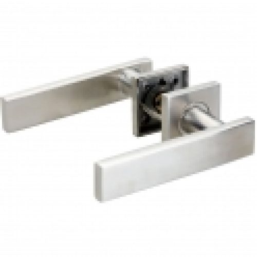 Poignée de porte sur rosace inox – Bec de cane – Percy – Cadap