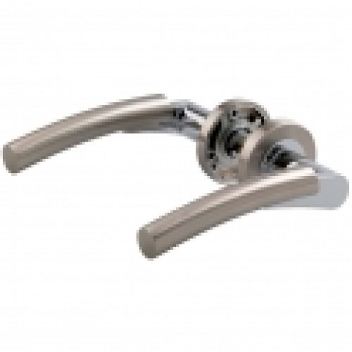 Poignée de porte sur rosace mat chromé – Bec de cane – Elise – Cadap