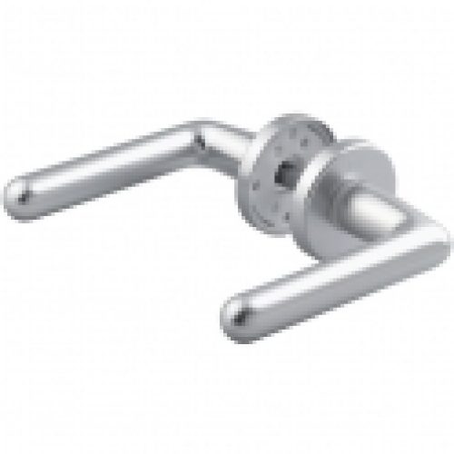 Poignée de porte sur rosace ronde argent – Bec de cane – Cortina – Hoppe et cie