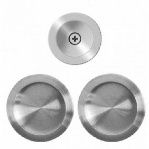 Poignée porte coulissante inox rosace ronde – set de tirage – EPD OS