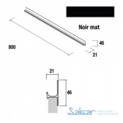 Poignée pour meuble 80cm Noir Soft Spirit – SALGAR 22947