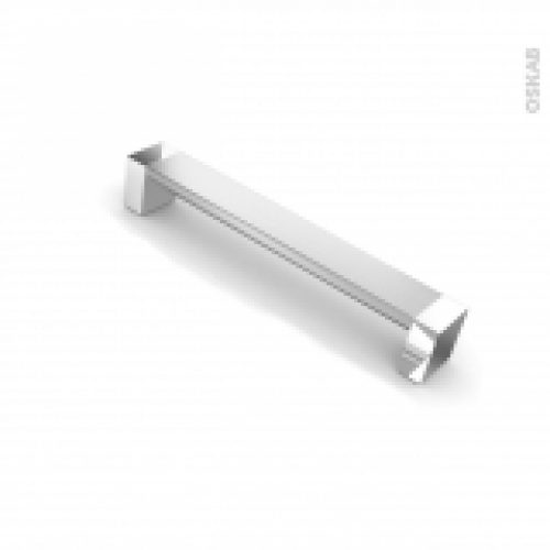 Poignee De Meuble Salle De Bains N10 Alu Mat Avec Embout Chrome 171 Cm Entraxe 160 Mm Hakeo