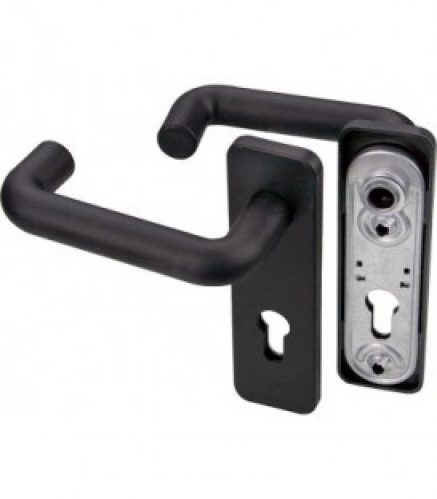 Poignee de porte coupe-feu type Sp6 un cote bouton autre cote cliquet DIN 18273