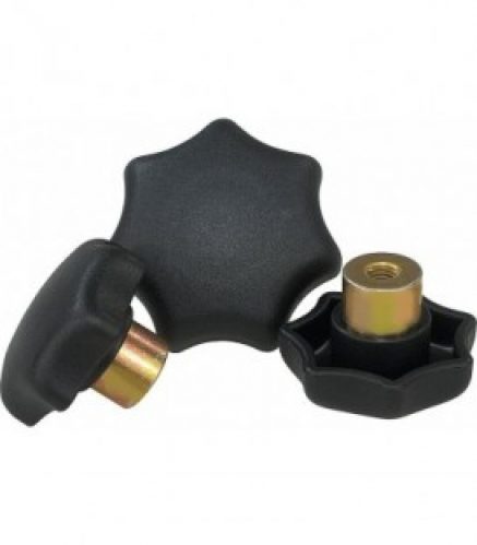 Poignee etoile filetage interieur M6 raccord acier saillant forme K