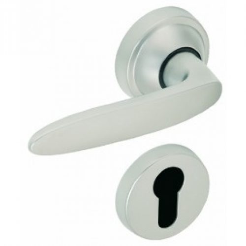 Poignées complètes Jazz sur rosaces, chromé velours