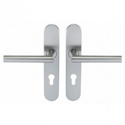 Poignées de porte droites sur plaques – inox 304 – Ligne 19 type V