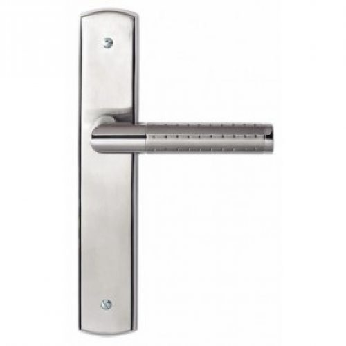 Poignées de porte inox satiné sur plaques – Eiffel