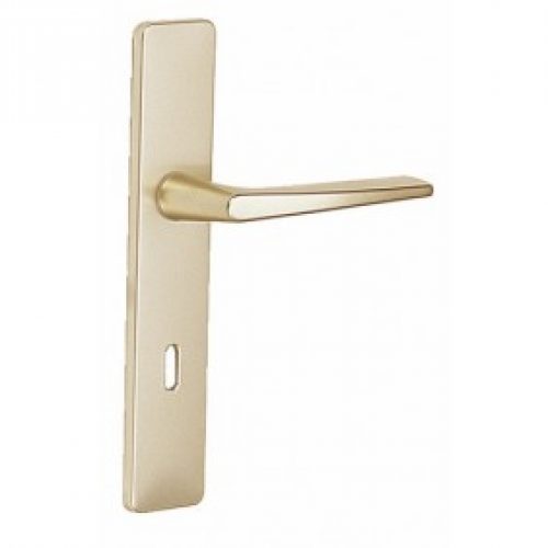 Poignées de porte Riviera sur grandes plaques, ton champagne