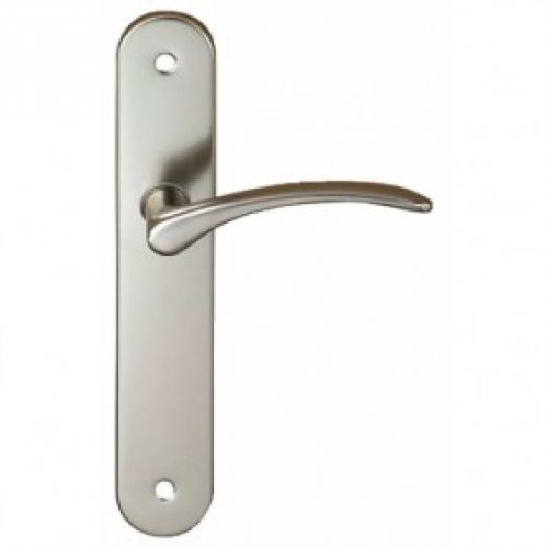 Poignées de porte sur grandes plaques – zamak nickelé mat – Diane