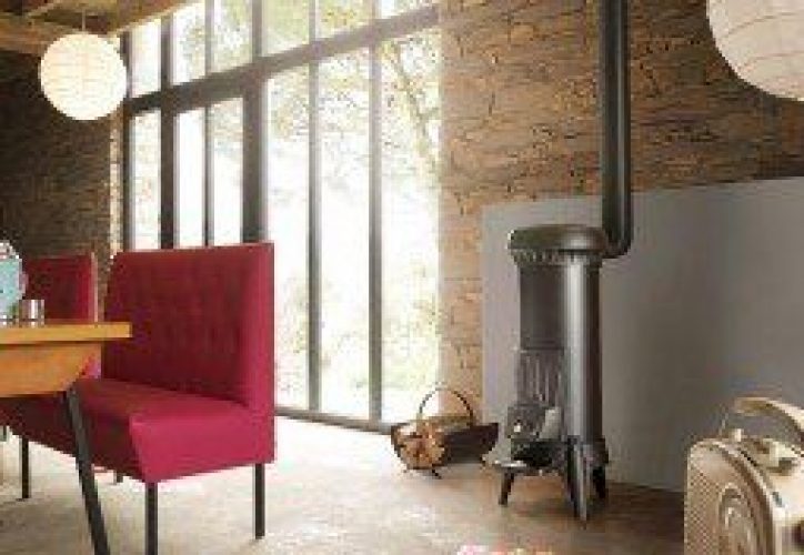 Poêle à Bois en Fonte Sorel Anthracite 8kW