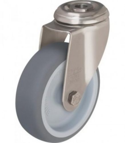 Polie revet. caoutchouc/inox LKRXA-TPA 101G capacite de charge 110kg, roulette D100mm