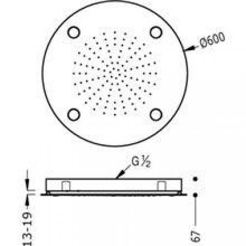 Pomme de plafond chromothérapie 2 positions…