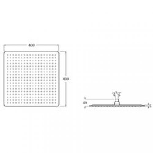 Pomme haute 40x40cm carrée Raindream Roca