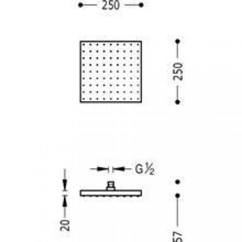 Pomme haute de douche carrée FULL TRES