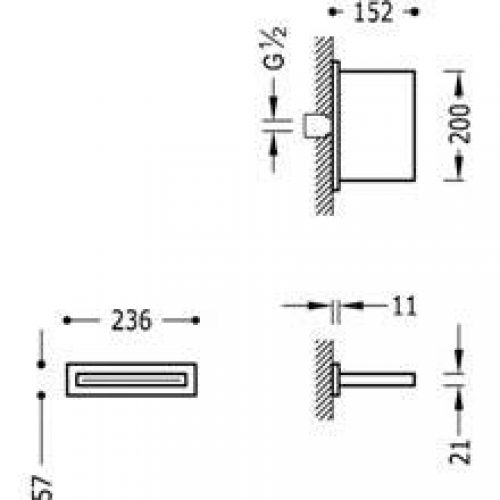Pomme haute de douche encastrée murale cascade…