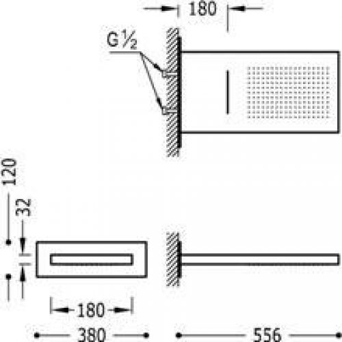 Pomme haute de douche encastrée murale TRES…