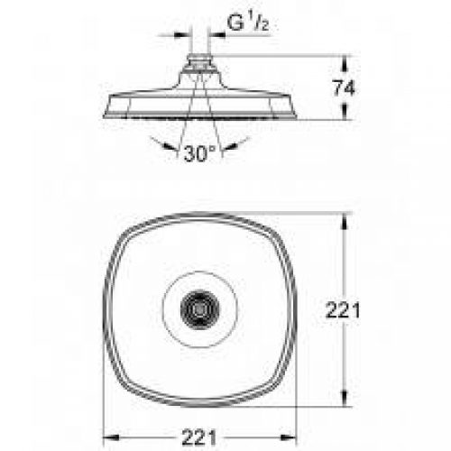 Pomme haute de douche Grohe Grandera Or