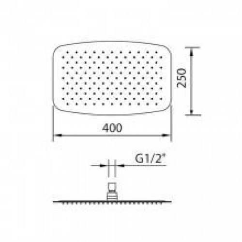 Pomme haute à rotule Slim Inox Air