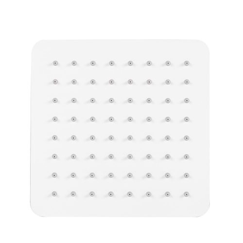 Pommeau de douche carré avec jet effet pluie – en acier inoxydable – blanc – DPG2023 –  20 x 20 cm