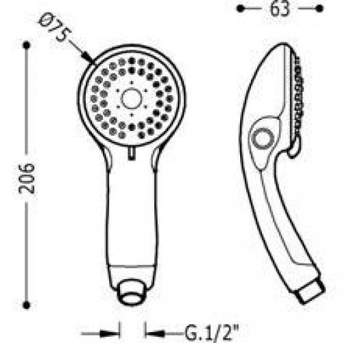 Pommeau massage PAUSE-TRES