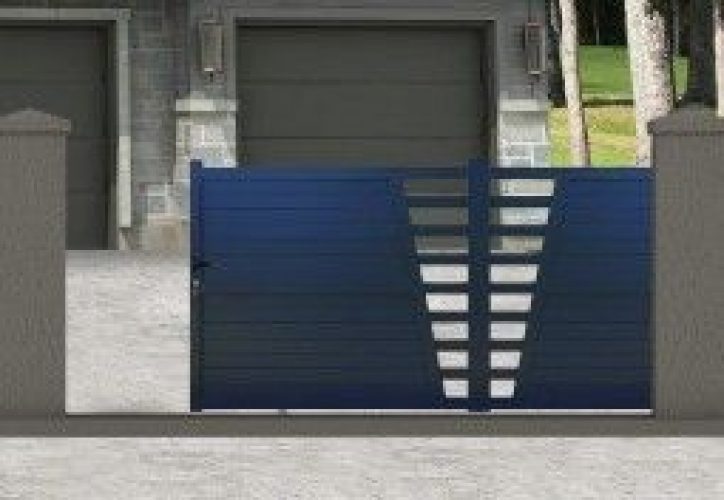 Portail Aluminium Coulissant Los Angeles H 1,70 m Gris (pls dim.)