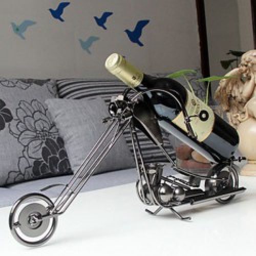 Porte-bouteille de style européen sous forme de moto en fonte