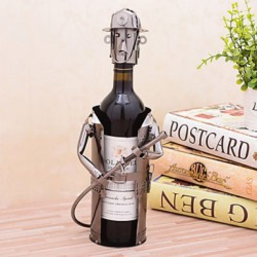 Porte-bouteille de style européen sous forme de statue en fonte