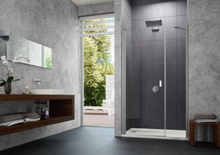 Porte de douche pivotante Hüppe Design pure Sur mesure (8P7282)
