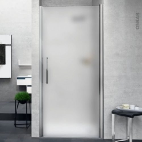 Porte De Douche Pivotante Novellini 80 Cm Verre Depoli Profiles Chromes