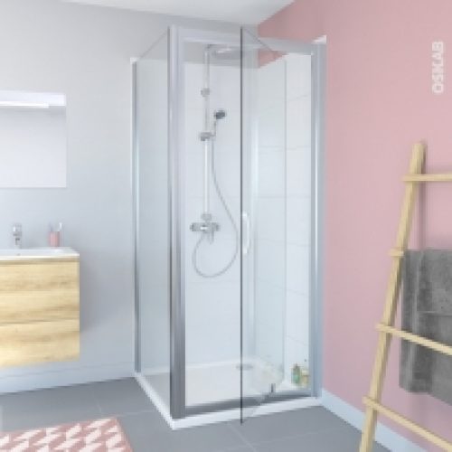Porte De Douche Pivotante Olympe 90 Cm Verre Transparent