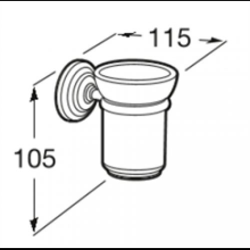 Porte-gobelet et verre mural Twin Roca