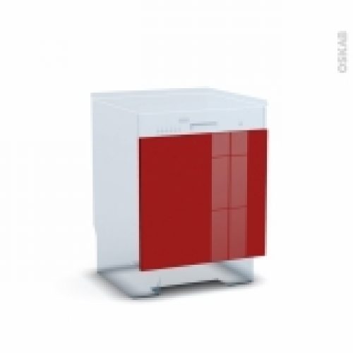 Porte Lave Vaisselle Integrable N16 Ivia Rouge L60 X H57 Cm