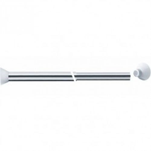 Porte rideaux droit extensible aluminium poli