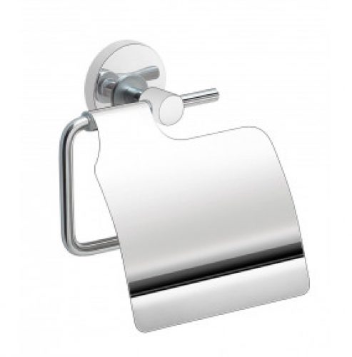 PORTE-ROULEAU AVEC COUVERCLE EN METAL CHROMÉ ÉCONOMIQUE POUR SALLE DE BAIN | FILA