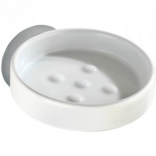 Porte savon – support mural – Capri – acier et céramique – Vacuum-Loc