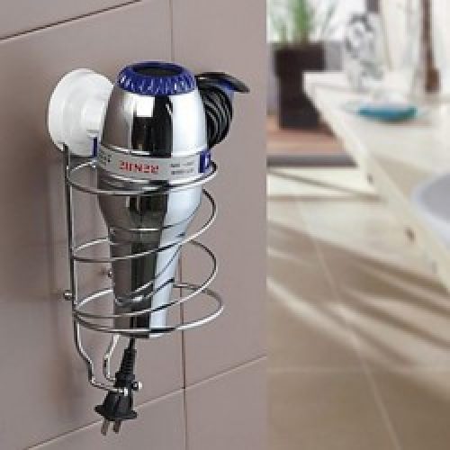 Porte-séchoir de type moderne en nickel avec fixation murale en ventouse