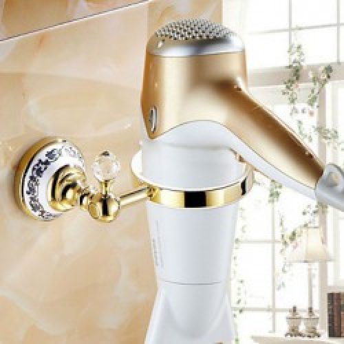 Porte-séchoir néoclassique avec support en laiton , cristal et céramique