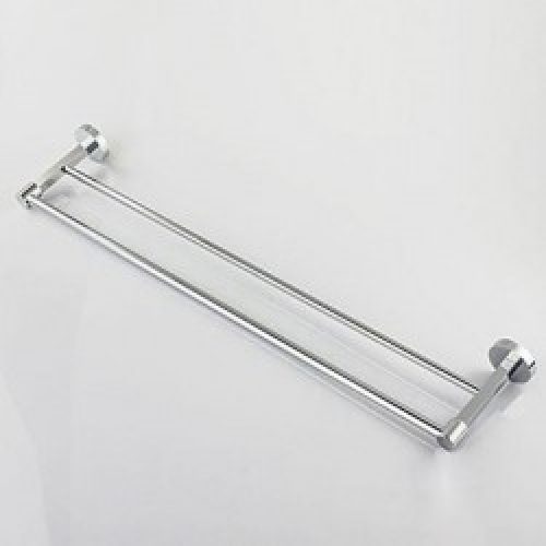 Porte-serviettes à 2 barres en laiton massif chromé