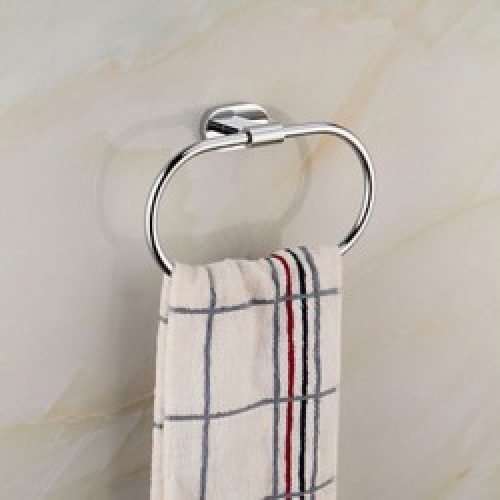 Porte-serviettes anneau contemporaine en laiton chromé