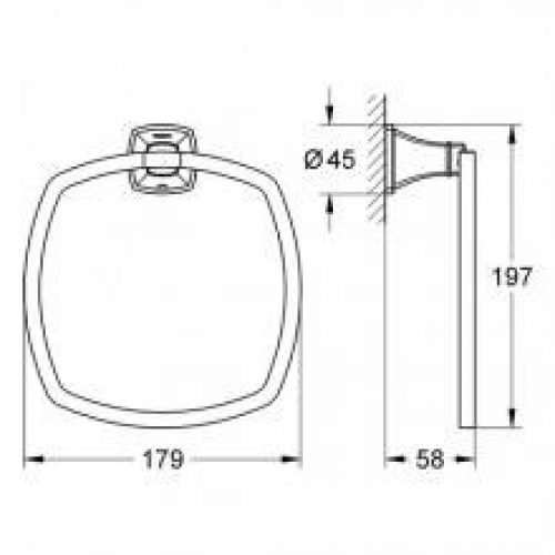 Porte-serviettes anneau Grohe Grandera