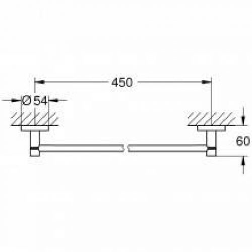 Porte-serviettes barre de 45 cm Essentials Grohe