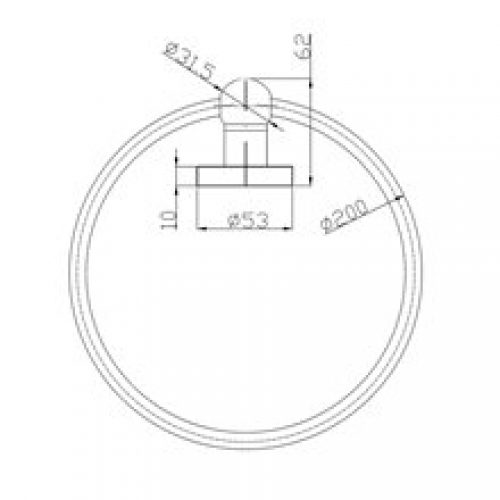 Porte-serviettes cerceau 20 cm laiton Medicrom…