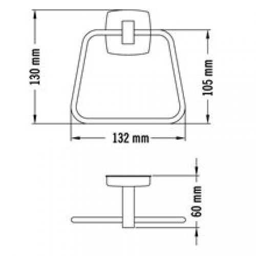 Porte-serviettes cerceau satiné Medisteel…